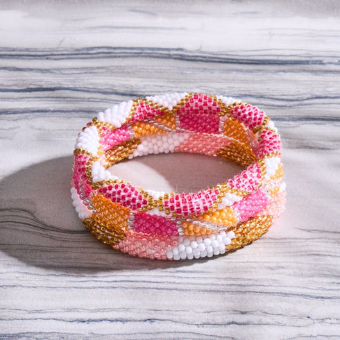 Lait de poule | Bracelet de perles de verre de l'Himalaya